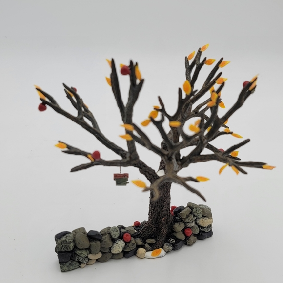 Dept 56 Fieldstone Wall with Apple Tree Fall Autumn Village Accessory - Picture 4 of 8